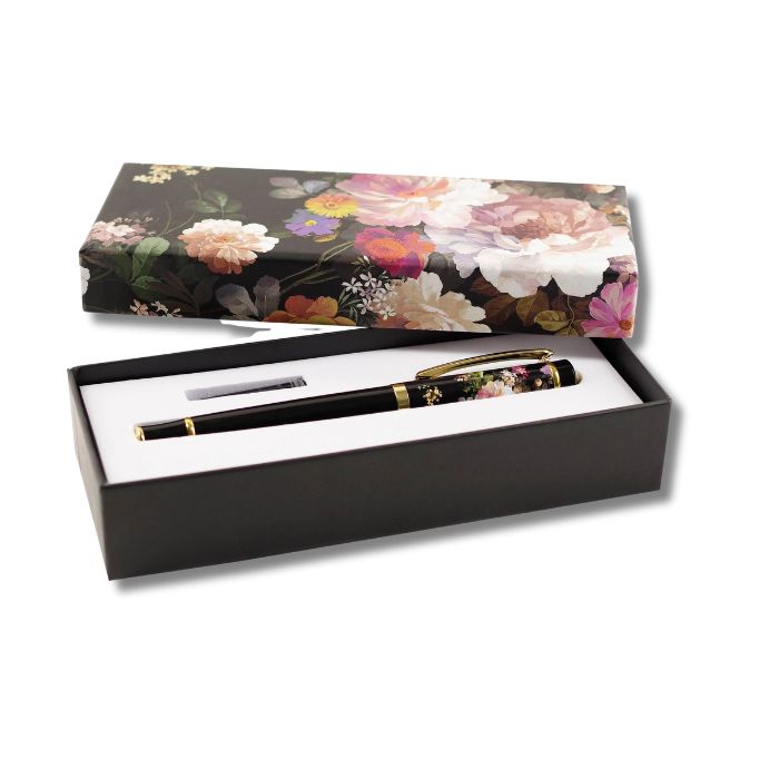 Midnight Floral Fountain Pen with Gift Box