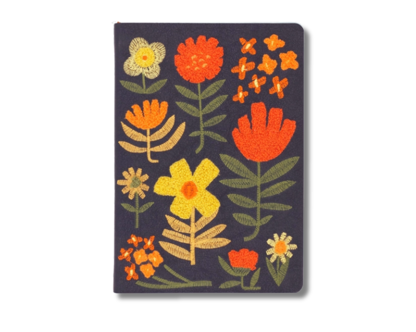 Chunky Flowers Embroidered Journal Notebook