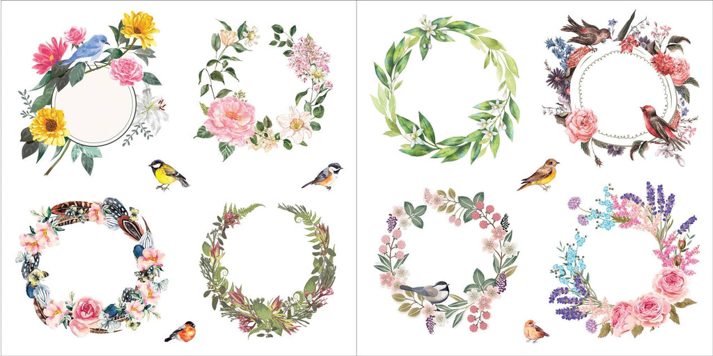 8 floral wreaths