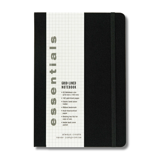 Essentials Grid-lined Notebook, Large, A5 Size