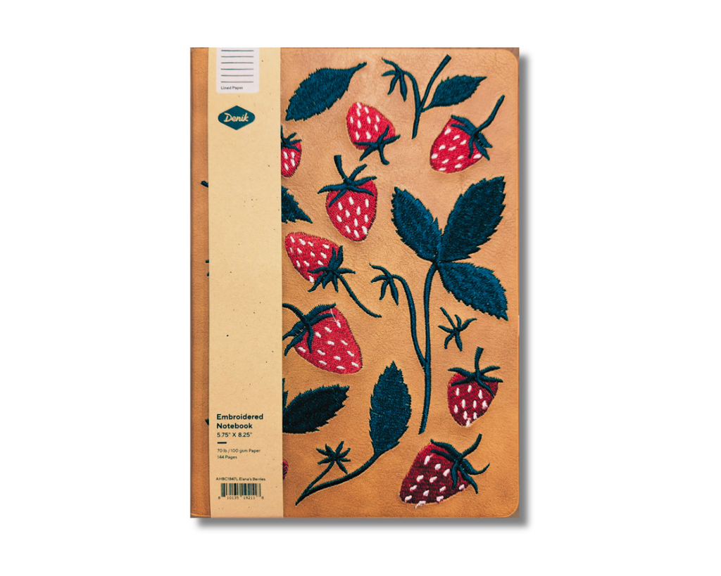 Elana's Berries Embroidered Journal Notebook