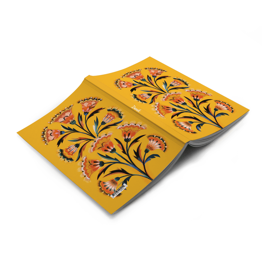 Golden Floral Classic Layflat Journal Notebook - Artemis Paper Company