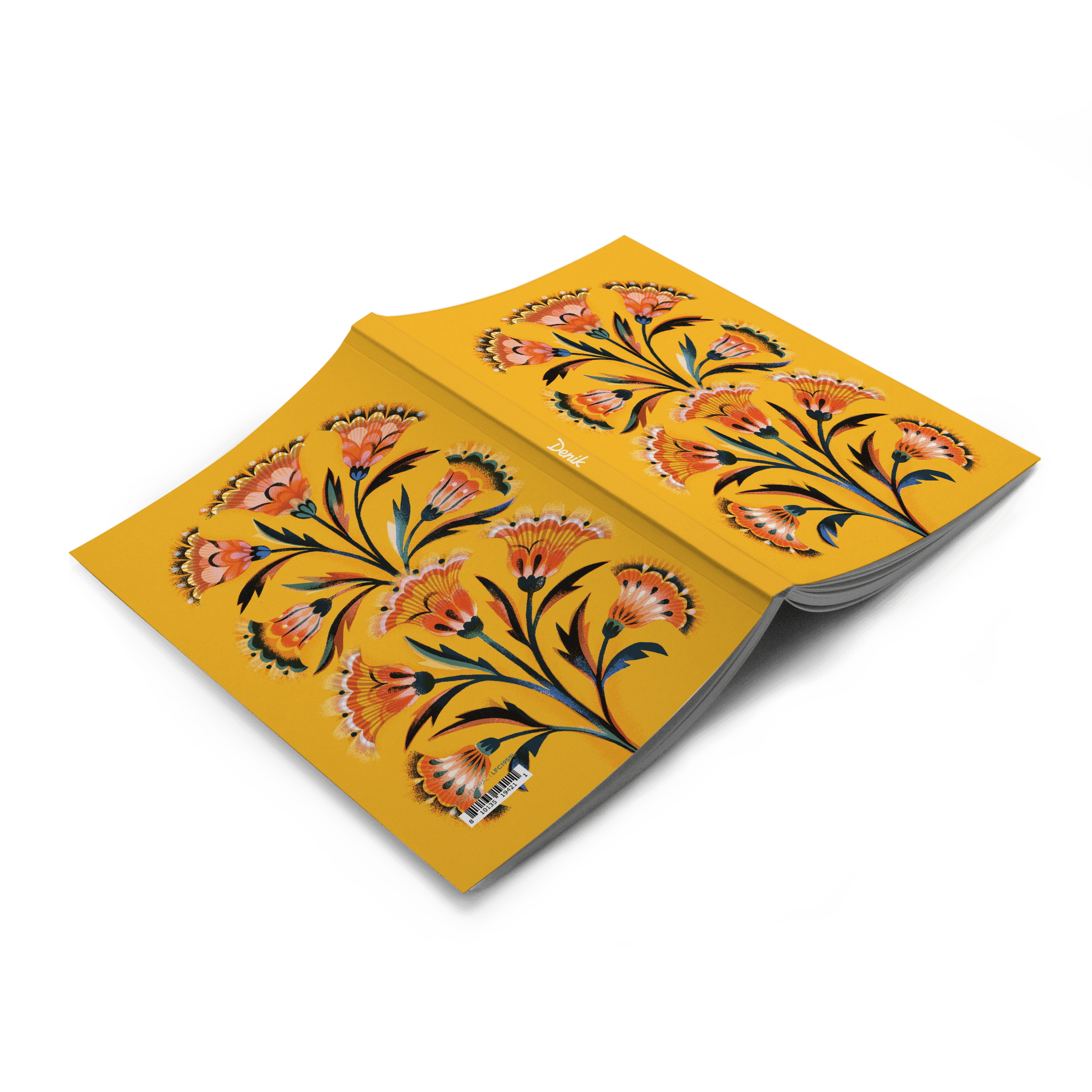 Golden Floral Classic Layflat Journal Notebook - Artemis Paper Company
