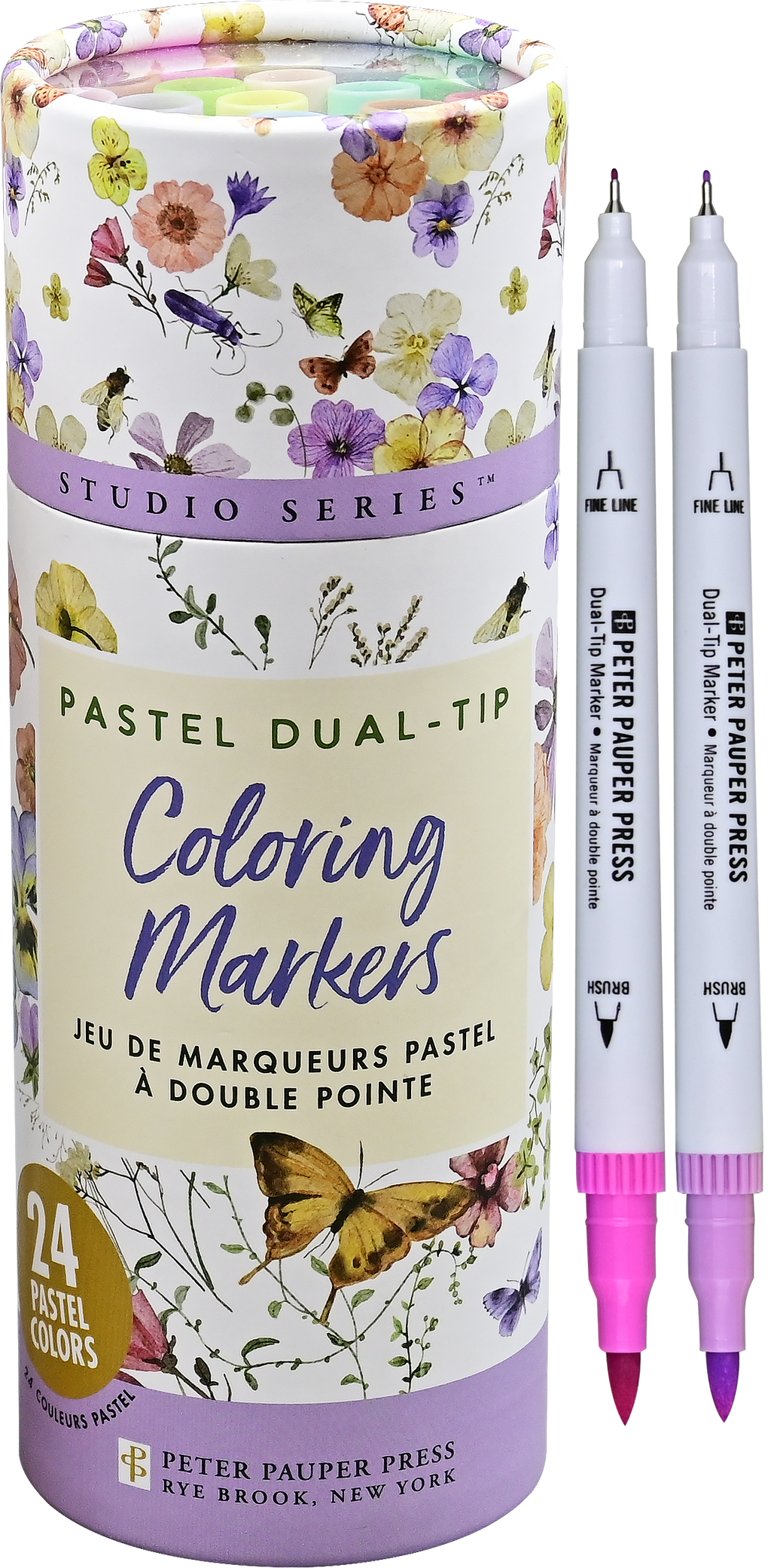 Studio Series Dual-Tip Pastel Markers for Journaling (Set of 24)