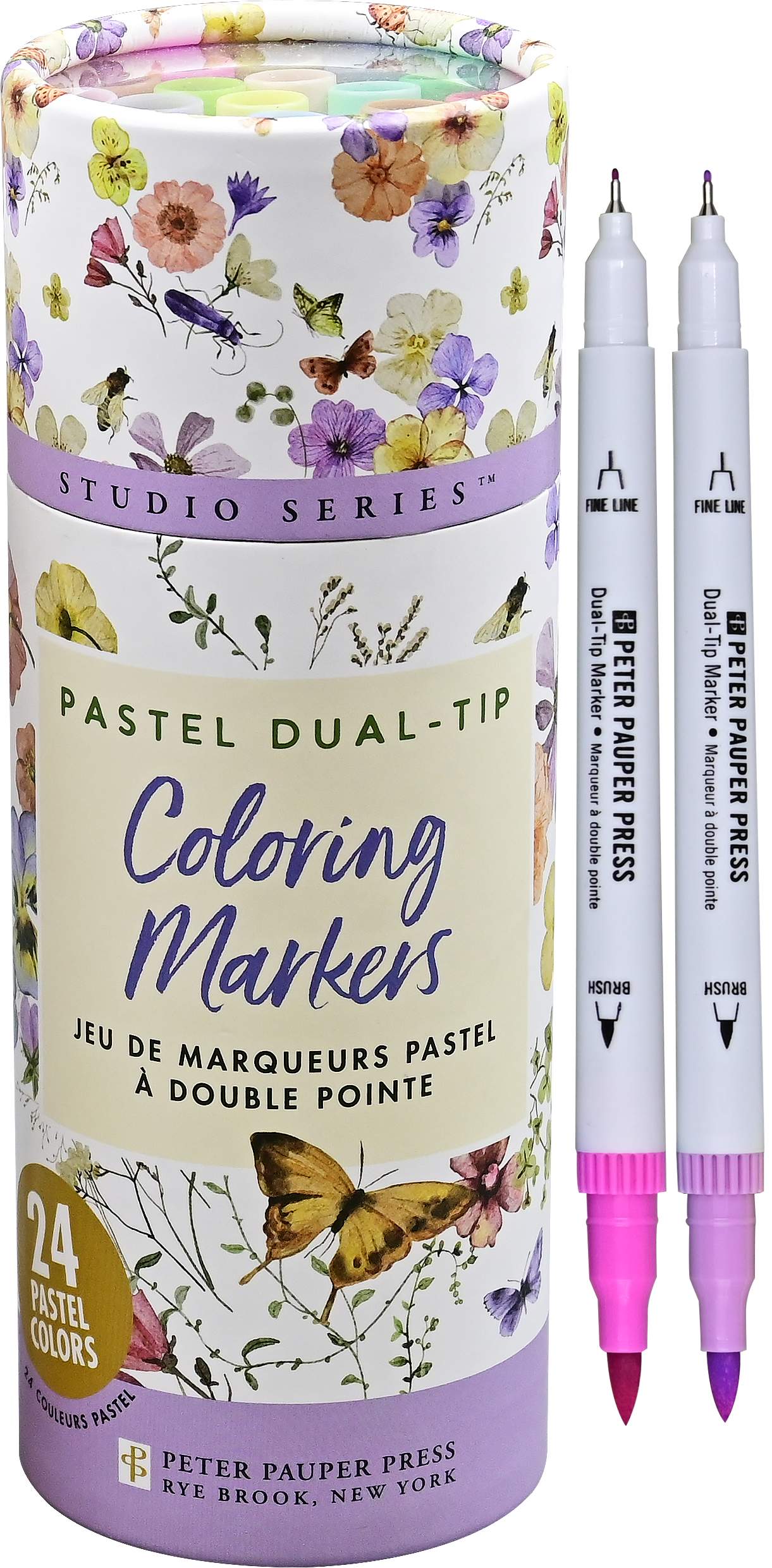 Studio Series Dual-Tip Pastel Markers for Journaling (Set of 24)