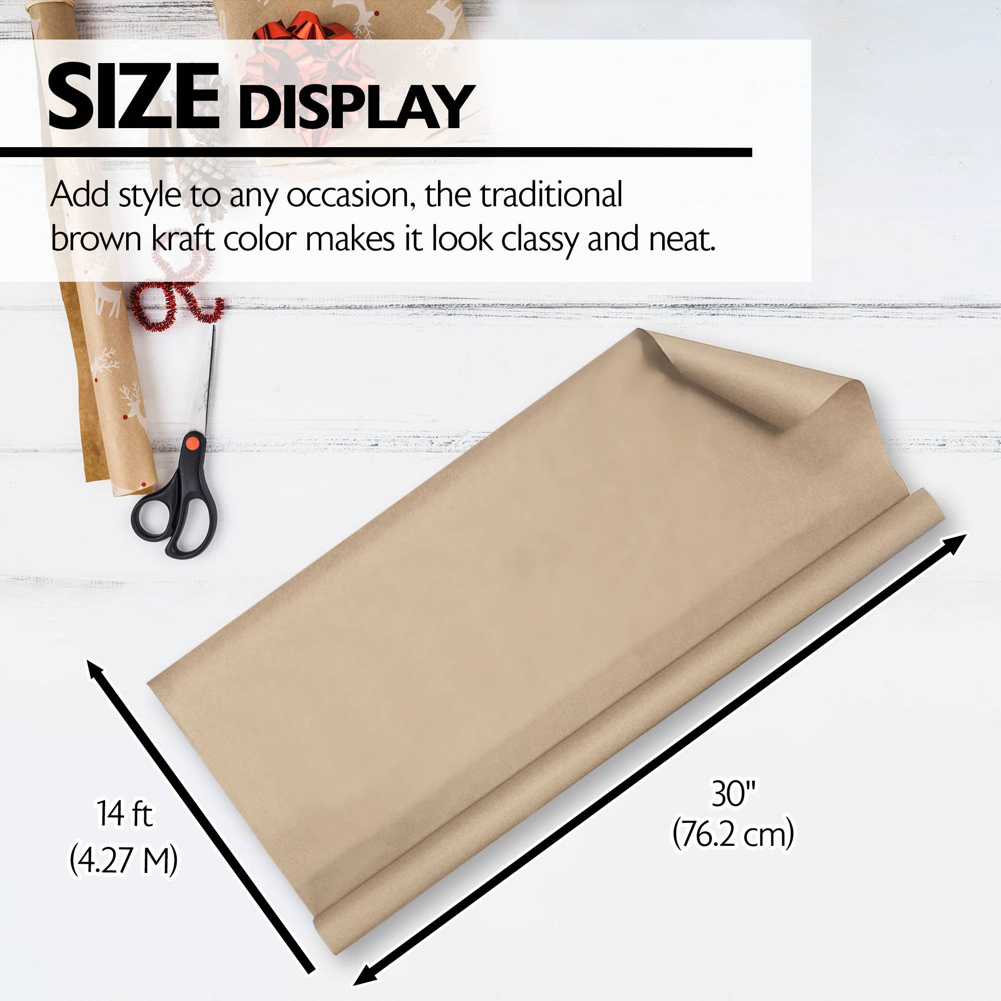 All-Purpose Natural Kraft Wrap Paper Roll 30" X 14 ft.: 36
