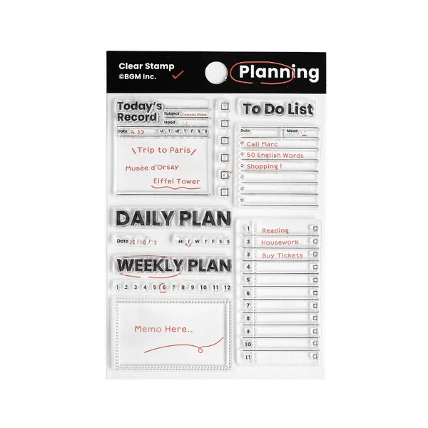 Clear Stamp Planner Organization