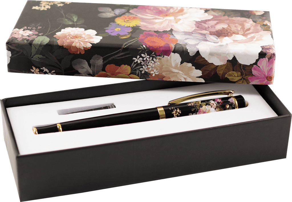 Midnight Floral Fountain Pen with Gift Box - Artemis Paper Company