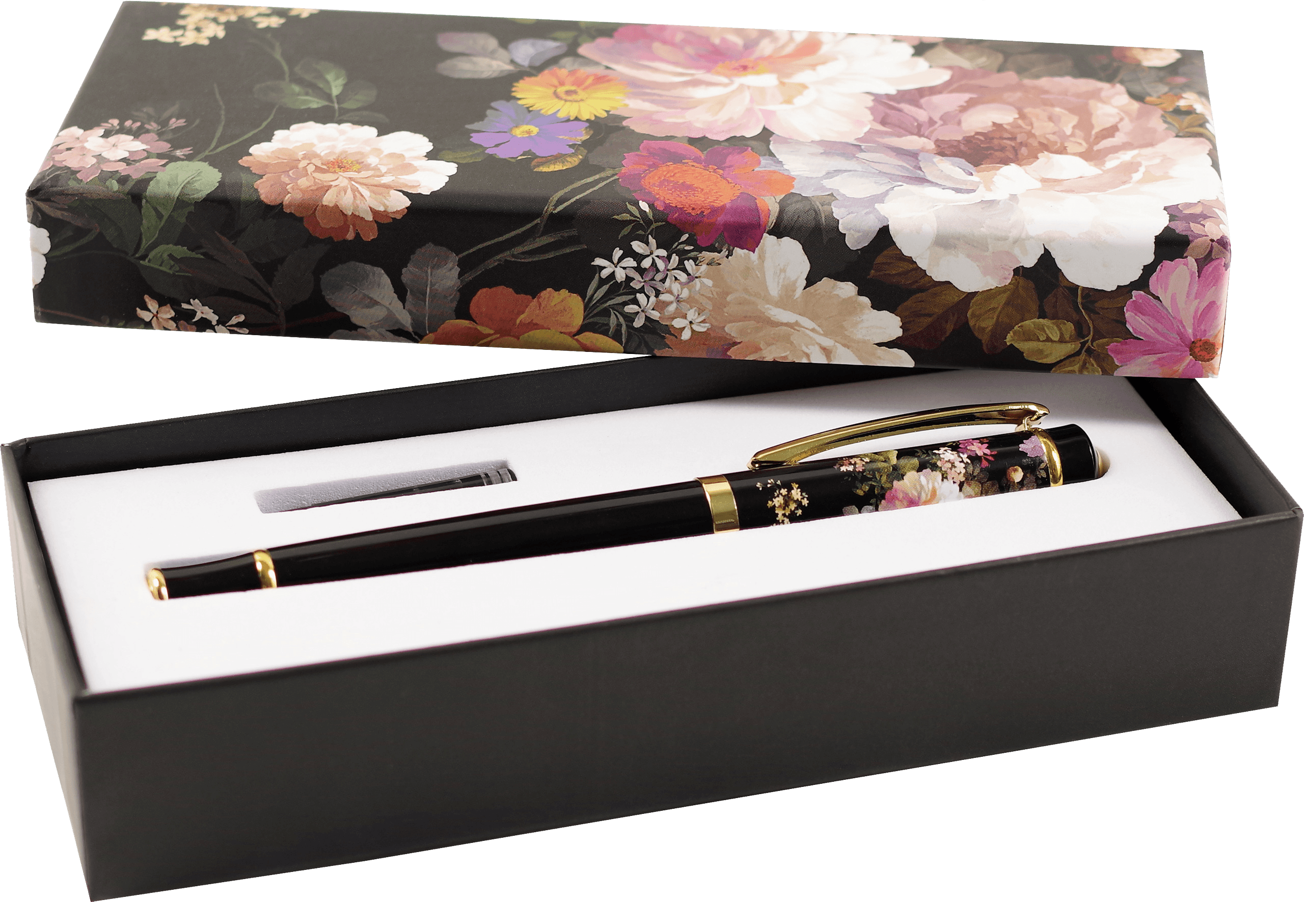 Midnight Floral Fountain Pen with Gift Box - Artemis Paper Company