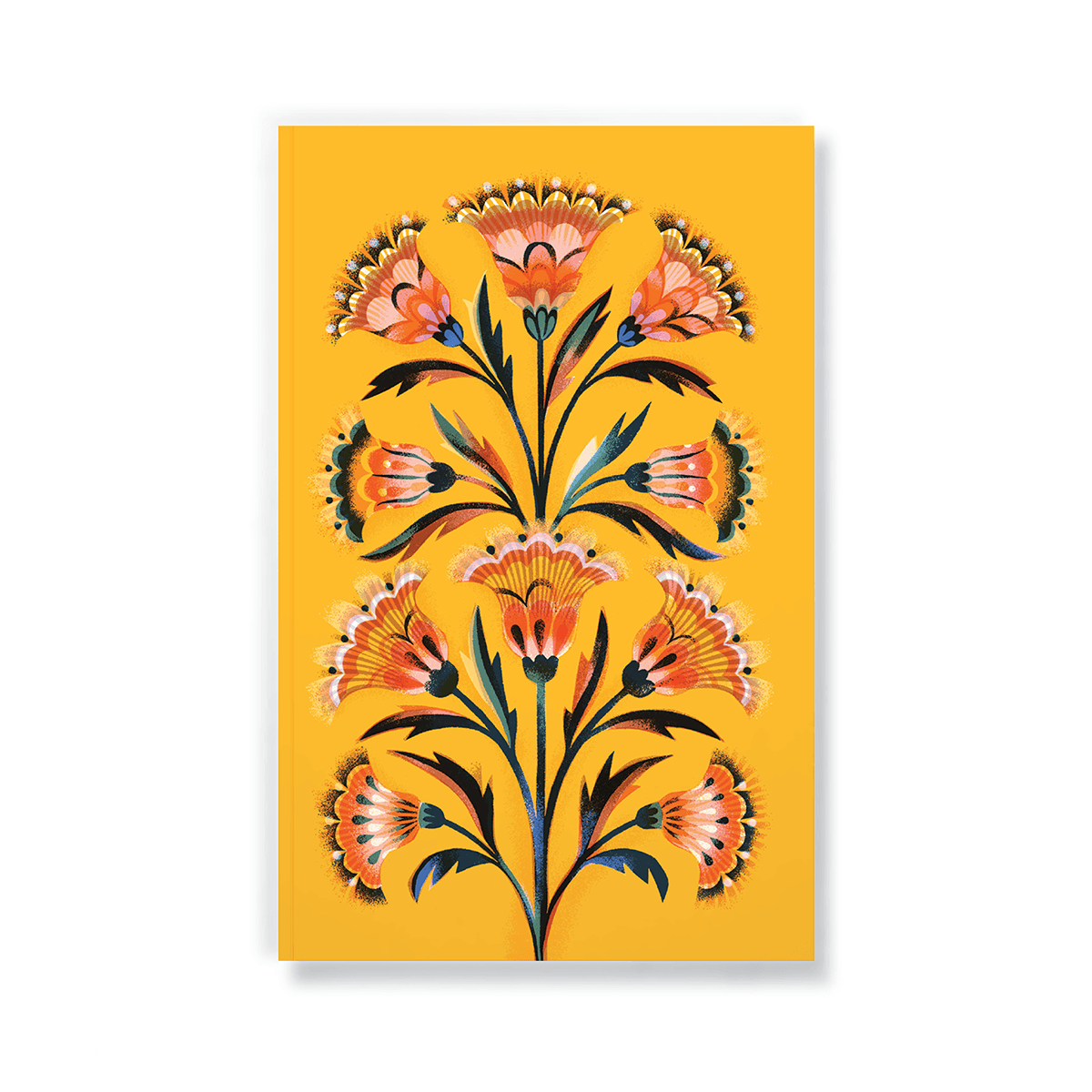 Golden Floral Classic Layflat Journal Notebook - Artemis Paper Company